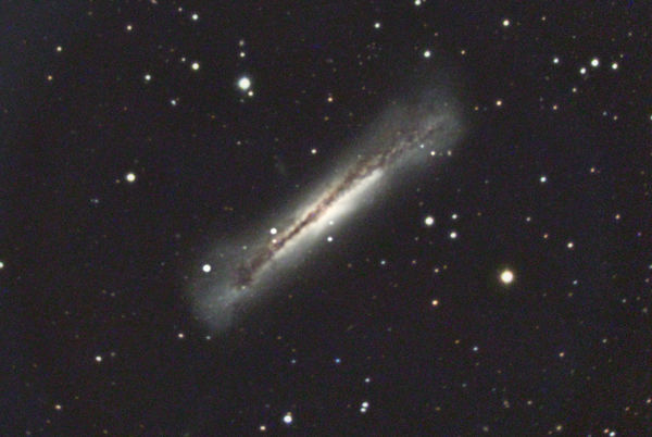 NGC 3628 -- Spiral Galaxy in Leo
NGC 3628, a spiral galaxy in the constellation of Leo, and one of the Leo Triplet galaxies.  This image is my first CCD image from Lake Riverside.  The conditions -- high wind that came up after midnight -- limited the total exposure time.    Processed in Maxim DL, CCD Stack, PixInsight, and Photoshop.
