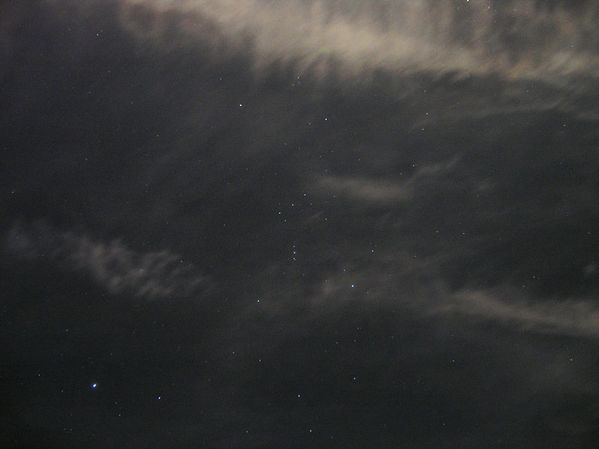 Orion Amidst the Clouds
The constellation Orion by Moon-illuminated clouds
