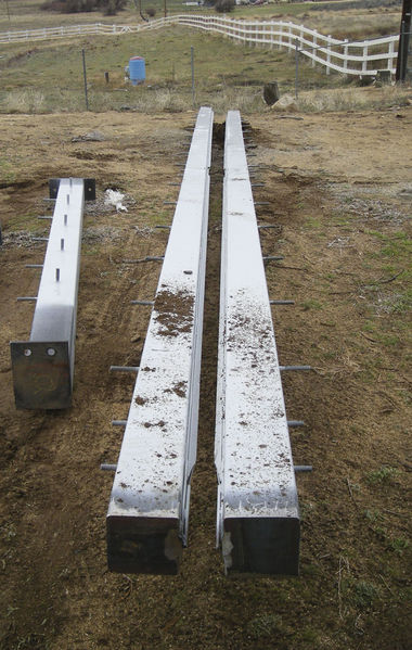 Roof Supports
These two 28 foot steel beams will support the rolling roof
