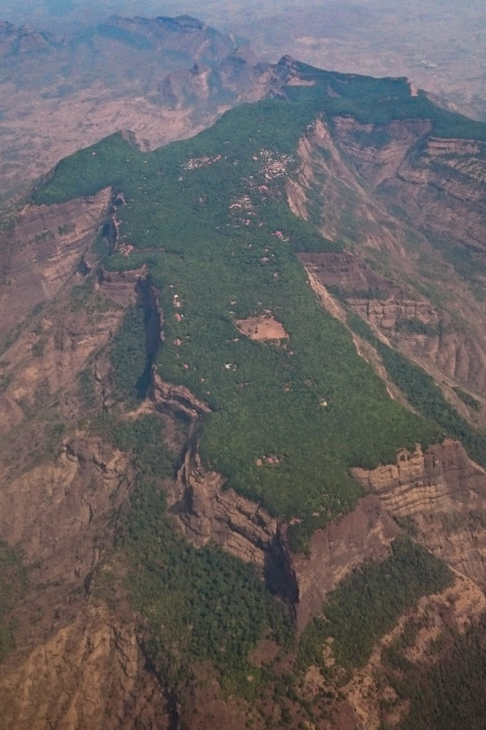 Aerial view from a Jet Airways flight of Matheran