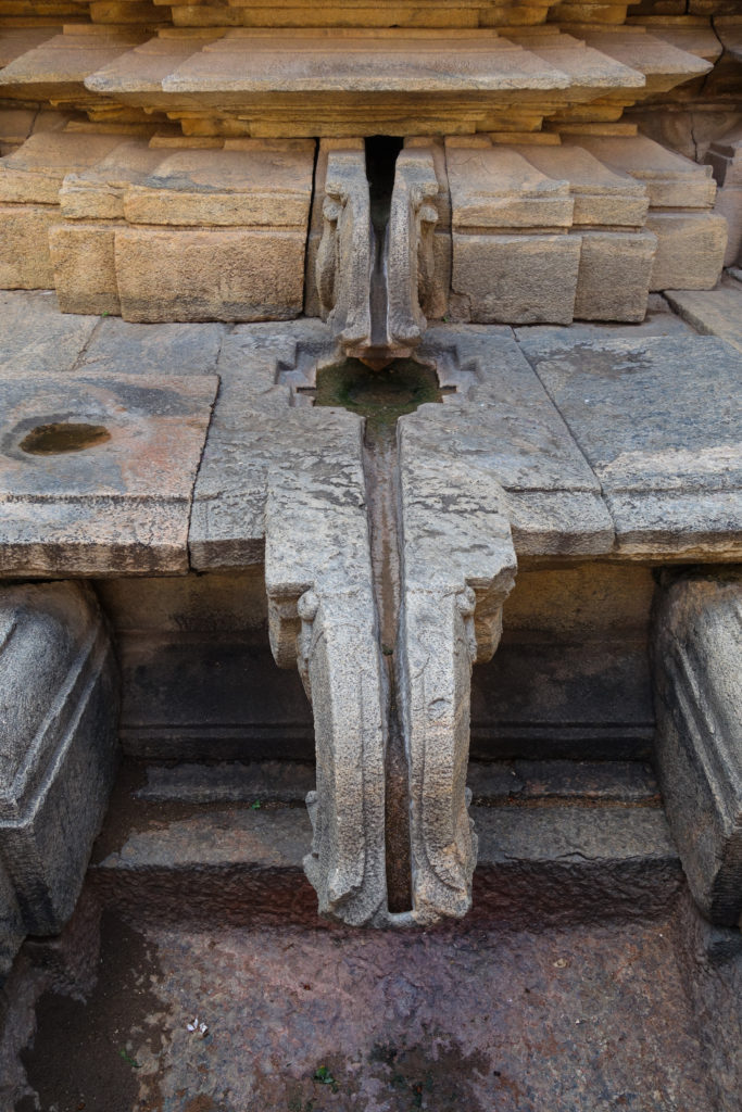 Water drains are all around the temple