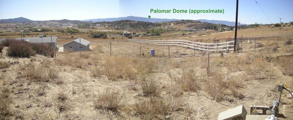 Observatory Site to the South
The approximate location of the 200" Palomar dome is marked
