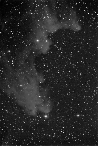 The Witch's Chin
The nose and chin portion of IC 2118, the Witch Head Nebula.  Reduced and stacked in CCDStack, processed in PixInsight and finished in Photoshop.
